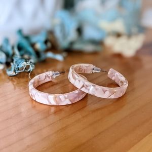 Blush Resin Hoop Earrings